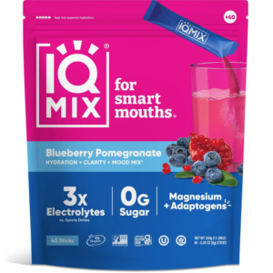 IQMIX Blueberry Pomegranate Mixed Beverage (40 Sticks) - Smooth & Vibrant Sugar Free Electrolytes Powder Packets - Hydration Supplement Drink Mix