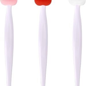 3Pcs Multicolor Lip Scrub Brush,Lip Exfoliator Brush,Silicone Lip Scrubber Exfoliator Tool, Double-Makeup Brushes and Tools,Sided Mini Silicone Brush Lip Lightening for Dark Lips,Remove Dead Skin