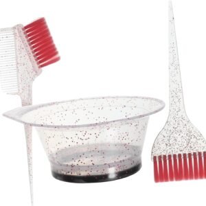 1 Set Hair Dye Bowl Hair Dye Brush Hair Dye Tool Salon Hair Coloring Dyeing Kit Mixing Bowl and Brush for Hair Coloring Hair Dye Brush and Bowl Reusable Hair Dye Kit Brush Pink