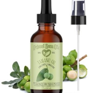 Tamanu Oil, 2Oz, Organic, Cold-Pressed, High in Oleic and Linoleic Acids, Perfect for Skin Hydration, Enhancing Hair Shine