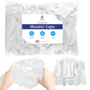 Disposable Shower Caps – 100Pcs – Thick & Waterproof Plastic Hair Caps with Super Elasticity - Perfect for Shower Protection, Salon Treatments, Spa Sessions, Home Use & Hygiene Purposes
