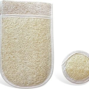 Loofah Exfoliating Body Scrubber, Face Exfoliator Pad, Loufa Glove, Dual Side, Luffa for Women and Men, Loofa, Bath Sponge, Shower Mitt, Feel the Naturalness (Pack of 1)