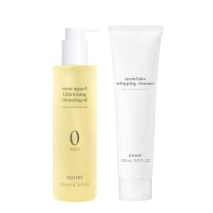 Nooni Double Cleansing Duo, Cleansing Bundle for Glass Skin, K-Beauty Skincare Bundle | Foaming Deep Pore Face Wash, Facial Cleanser, Facial Wash