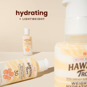 Hawaiian Tropic Weightless Hydration Lotion Sunscreen for Face SPF 30, 1.7Oz | Travel Size Sunscreen, Oil Free Face Sunscreen, Hawaiian Tropic Sunscreen SPF 30, Sunblock Face, Mini Sunscreen, 1.7Oz