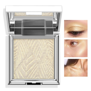 Highlighter Makeup Highlighter Powder Palette, Shimmer Illuminator Highlight Contouring Palette Come with Mirror, Long Lasting Glow Defining the Face and Body