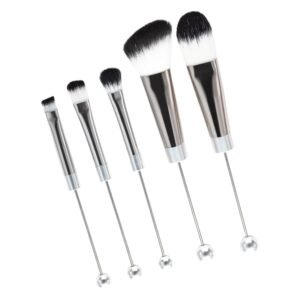 5X Beadable Makeup Brushes Make up Brush Tool Kits Eyebrow Foundation with Soft Synthetic Fiber Cosmetic Brushes for Women
