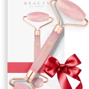 Rose Quartz Face Roller - Relaxation Gifts for Women, Skin Care Tools for Fine Lines and Wrinkles, Valentines Day Gifts, Beauty Gift Ideas, Face Massager Tools, Facial Tools, Self Care Gifts for Women