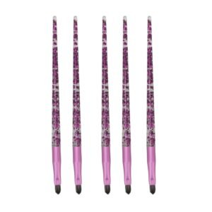 5Pcs Lip Brush,Glitter Handle Soft Hair Lip Makeup Brush,Lipstick Brush Lip Gloss Applicator Wands, Makeup Applicator,Cosmetic Tool for Applying or Mixing Lips, Eye Shadow, Eyebrows