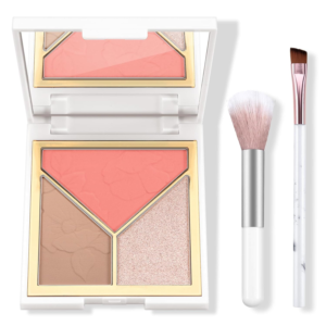 Highlighter Contour Makeup Palette Bronzer Blush Highlight Contour Powder Set, Matte and Glow Face Illuminator Highlighter Contouring Palette with Brush